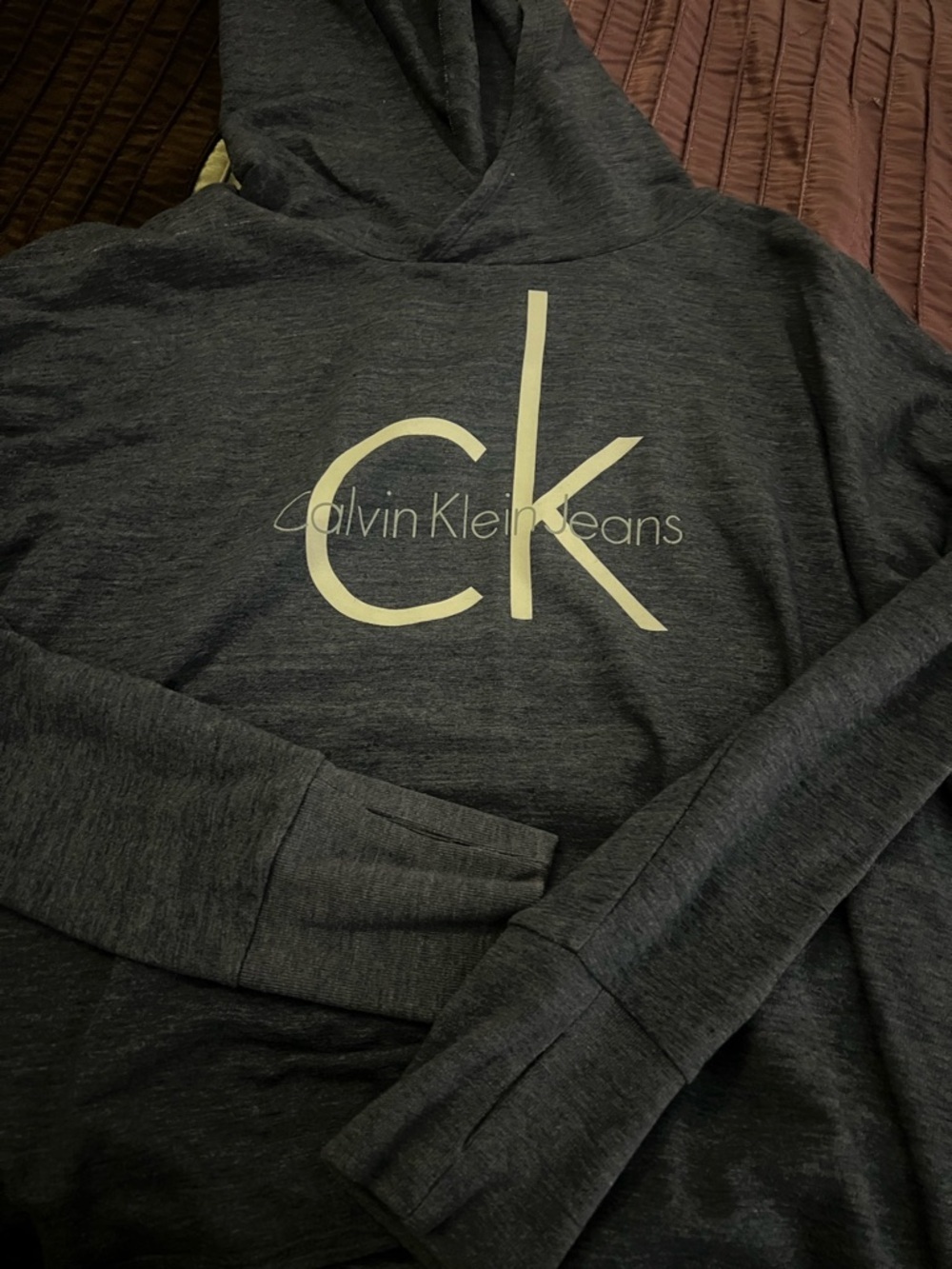 Calvin Klein Blue Pullover Hoodie- Womens XXL- thumbslits